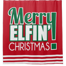 Feliz cortina de ducha divertida del navidad de