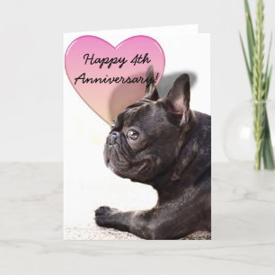 Feliz cuarto aniversario tarjeta de saludo de Bull