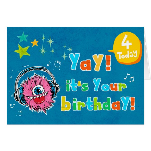 Feliz cuarto cumpleaños (Anverso (Horizontal))