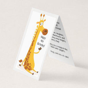 Feliz cuarto cumpleaños - Tarjeta para niños