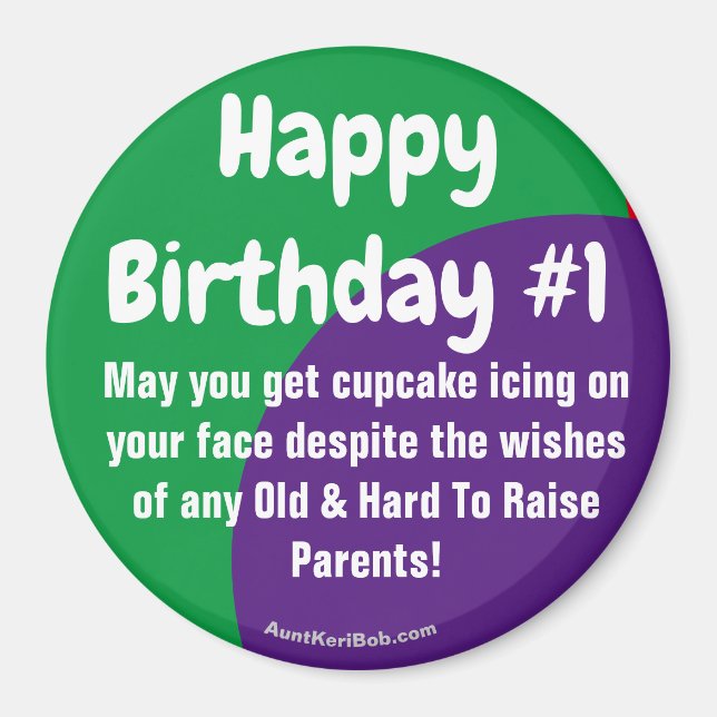 Feliz cumpleaños #1 imán de hielo para cupakes (Frente)