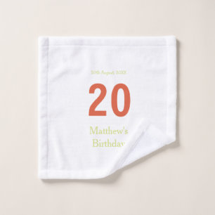 feliz cumpleaños 20 verde naranja negrita retro bo
