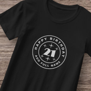 Feliz cumpleaños 21 años de joven camiseta