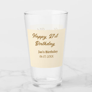 Feliz cumpleaños 21 marrón pastel amarillo nombre 
