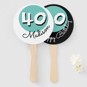 Feliz Cumpleaños 40º Abanico de Mano Personalizado