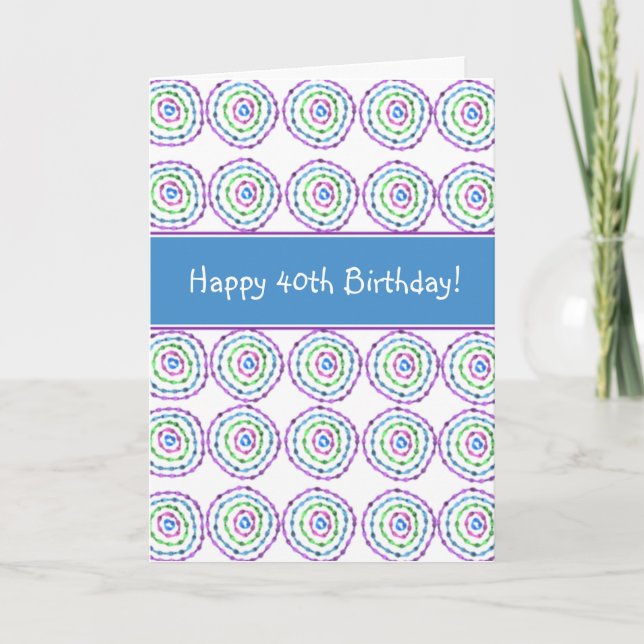¡Feliz cumpleaños 40! Tarjeta (Anverso)