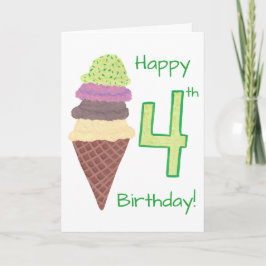 Feliz cumpleaños 4 4 Scoops Tarjetas de felicitaci