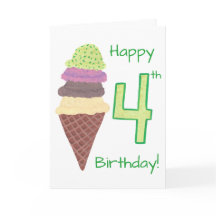 Feliz cumpleaños 4 4 Scoops Tarjetas de felicitaci