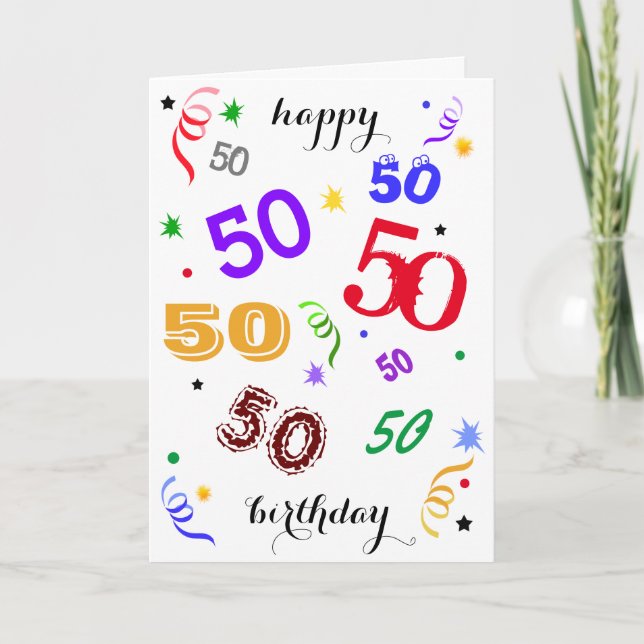 Feliz cumpleaños 50 - ¡Wowza! Tarjeta de felicitac (Anverso)
