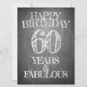 Feliz Cumpleaños - 60 Años y Fabuloso en pizarra