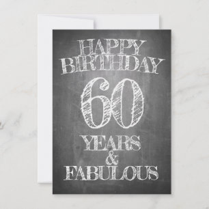 Feliz Cumpleaños - 60 Años y Fabuloso en pizarra