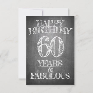 Feliz Cumpleaños - 60 Años y Fabuloso en pizarra
