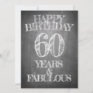 Feliz Cumpleaños - 60 Años y Fabuloso en pizarra