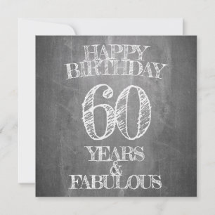 Feliz Cumpleaños - 60 Años y Fabuloso en pizarra