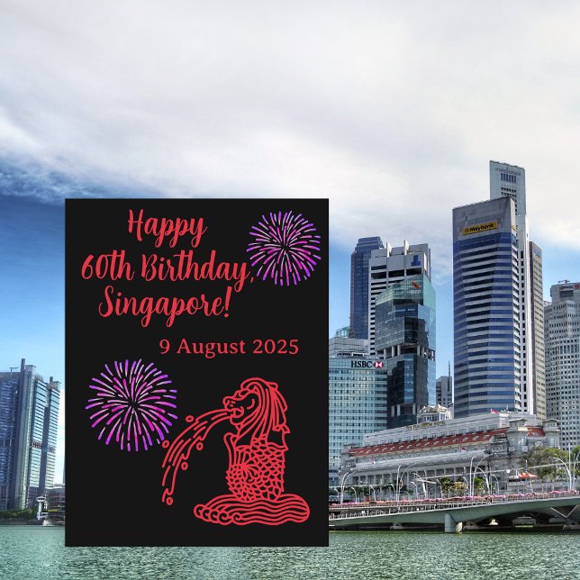 Feliz cumpleaños 60, postal de Singapur (Subido por el creador)