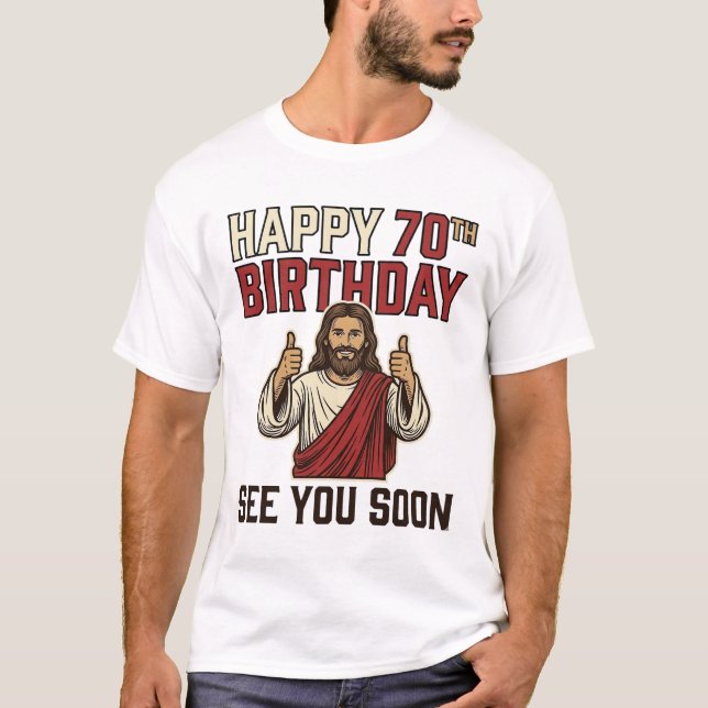 Feliz Cumpleaños 70 Nos vemos pronto Camiseta Vint (Anverso)
