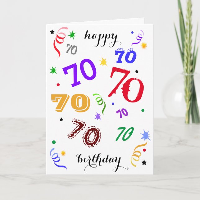 Feliz cumpleaños 70 - ¡Wowza! Tarjeta de felicitac (Anverso)