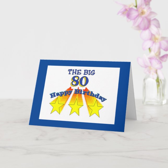 Feliz cumpleaños 80 tarjeta cristiana (Orquídea)