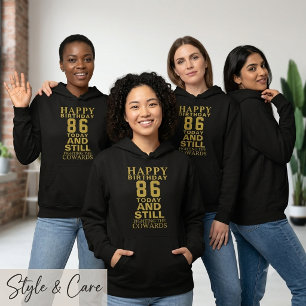 Feliz cumpleaños 86 Sudadera con capucha negra par