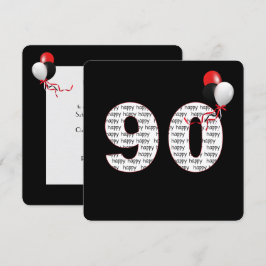 Feliz cumpleaños 90 a la invitación negra