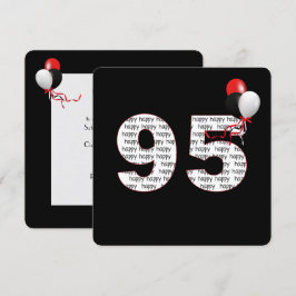 Feliz cumpleaños 95 a la invitación negra