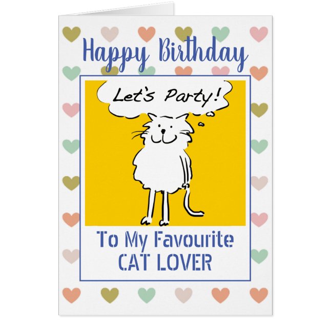 Feliz cumpleaños a Cat Lover (Frente)