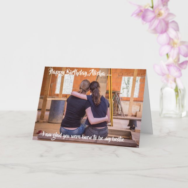 Feliz Cumpleaños A La Bestie Doble Tarjeta De Salu (Orquídea)