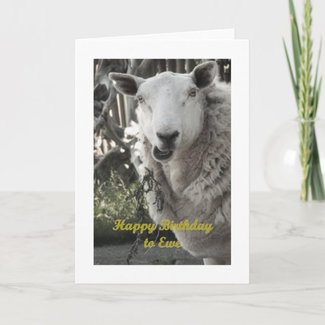 Feliz cumpleaños a la tarjeta de felicitación Ewe (Anverso)