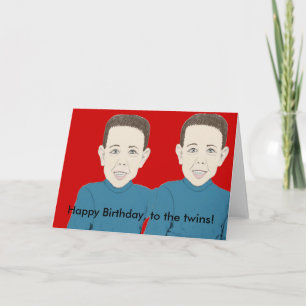Feliz cumpleaños a la tarjeta de gemelos