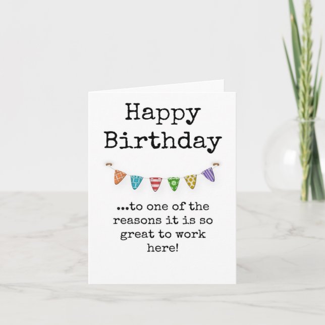 Feliz cumpleaños a la tarjeta de trabajo (Anverso)