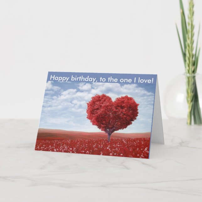 Feliz cumpleaños a la una tarjeta del amor de I (Anverso)