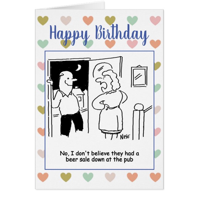 Feliz cumpleaños a la venta de cerveza ebria (Frente)