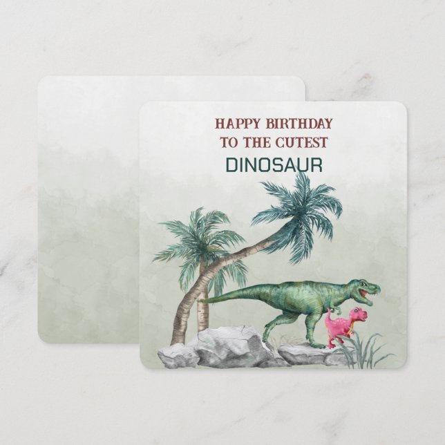Feliz Cumpleaños A Los Más Cuidadosos DINOSAUR (Anverso / Reverso)