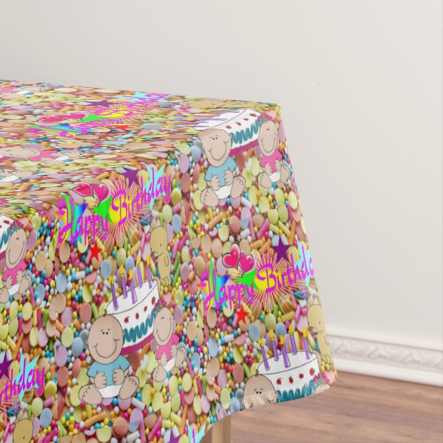 Feliz cumpleaños a los niños con manteles (In Situ)