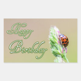¡Feliz cumpleaños a los pegatinas con una mariquit