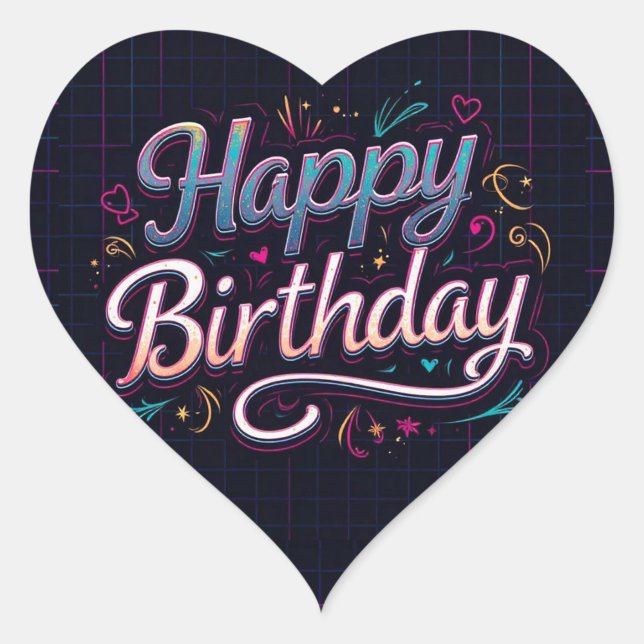 Feliz cumpleaños a los Pegatinas redondos clásicos (Decorative Letters Happy Birthday Stickers!)