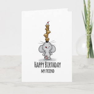 Feliz cumpleaños a mi amigo - Cute tarjeta de cump
