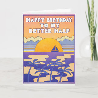 Feliz Cumpleaños a Mi Mejor Mitad Tarjeta de Lette