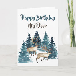Feliz cumpleaños a mi tarjeta de ciervo