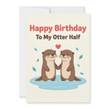 Feliz Cumpleaños a Mi Tarjeta de Mitad de Nutria P