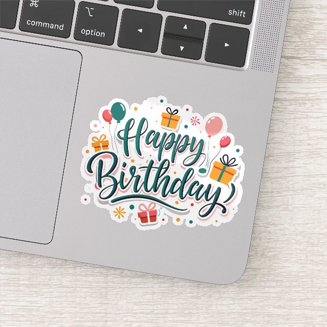 Feliz cumpleaños a pegatina (Detalle)