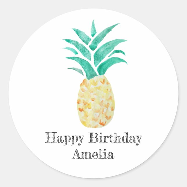 Feliz cumpleaños a Pegatinas Fiestas tropicales de (Anverso)