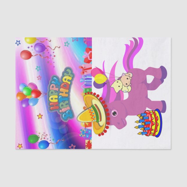 Feliz cumpleaños a Pony de Papel Tejido (Anverso)