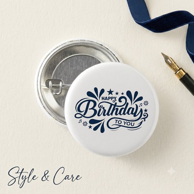 Feliz Cumpleaños a Ti Diseño de Botón Gráfico Dive (Happy Birthday To You Fun Graphic Button Design)