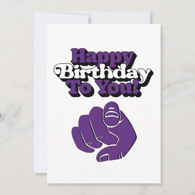 Feliz Cumpleaños a Ti Invitación Morada (Anverso)