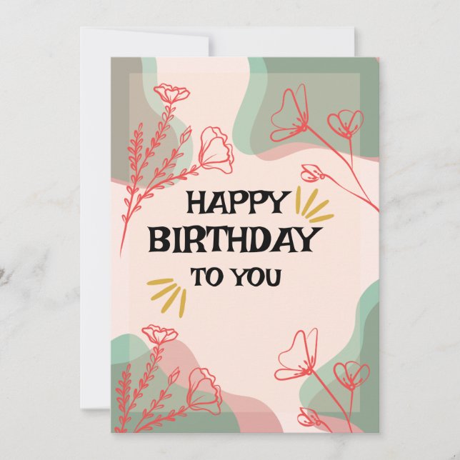 Feliz Cumpleaños a Ti - Tarjeta de Felicitación Pe (Anverso)