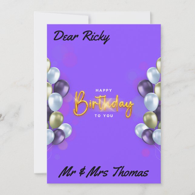 Feliz Cumpleaños a Ti  Una Tarjeta de Felicitacion (Anverso)