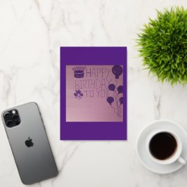 Feliz cumpleaños a tu bola de flores púrpuras Post