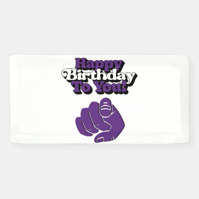 Feliz Cumpleaños A Tu Pancarta Purple 2x1 Vinyl (Horizontal)