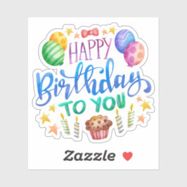 Feliz cumpleaños a tu pegatina